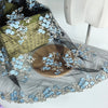 140cm Width x 95cm Length Retro Branch Floral Embroidery Lace Fabric
