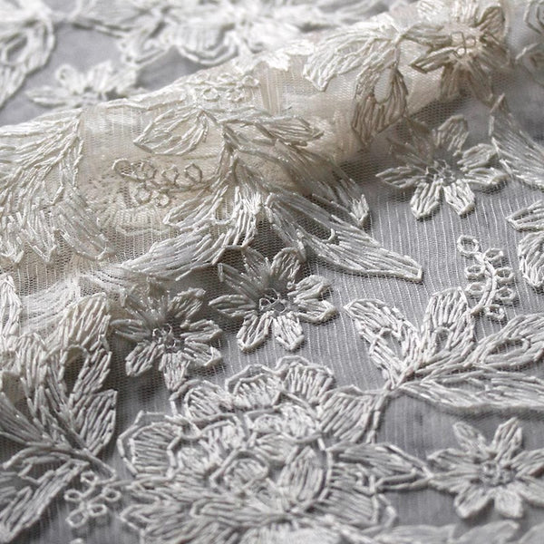 130cm Width x 95cm Length Designer Retro Floral Embroiderye Lace Fabric