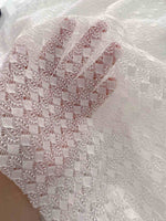 150cm Width Geometry Floral Jacquard Embroidery Lace Fabric