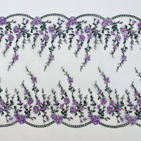 23cm Width x 3 Yards Length Vivid Floral Embroidery Lace Fabric Trim