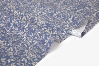 150cm Width x 95cm Length Retro Botanical Branch Print Cotton Fabric Blue