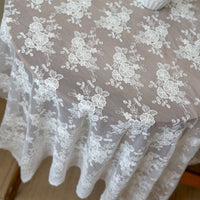 幅130cm 鮮やかな枝の花の刺繍チュールレース生地