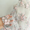 140cm Width x 95cm Length Retro Branch Floral Embroidery Lace Fabric