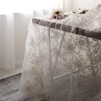 135cm Width  Retro 3D Vine Floral Embroidery Bone Lace Fabric