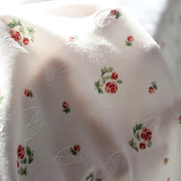 155cm Width x 95cm Length Rose Floral Print and  Jacquard Cotton Fabric