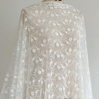 130cm Width Vine flower embroidered tulle lace fabric
