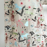 130cm Width x 95cm Length Premium Cartoon Animal Ballet girl Unicorn Butterfly Colorful Embroidery Lace Fabric