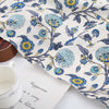 145cm Width x 95cm Length  Blue Vine Branch Floral Print Cotton  Fabric (clothing version)