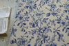 144cm Width x 95cm Length Retro Blue Botanical Branch Floral Jacquard Fabric