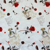 110cm Width x 95cm Length Retro Rose Floral Print Cotton Fabric