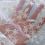 130cm Width x 95cm Length Organza Branch Star Floral Embroidery Lace Fabric by the Yard