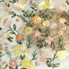 130cm Width x 95cm Length Vivid Colorful Yellow Flower Embroidery Lace Fabric