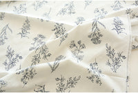 140cm Width Botanical Branch Print Linen Blend Fabric