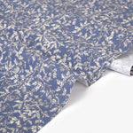 150cm Width x 95cm Length Retro Botanical Branch Print Cotton Fabric Blue