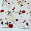 110cm Width x 95cm Length Retro Rose Floral Print Cotton Fabric