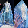 150cm Width x 95cm 3D Fantasy Floral Embroidery Sequined Lace Fabric