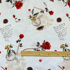 110cm Width x 95cm Length Retro Rose Floral Print Cotton Fabric