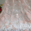 130cm Width x 95cm Fantasy pink beadwork and sequins Butterfly embroidery Lace fabric