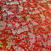 73cm Width x 95cm Length Premium Golden and Red Sakura Floral Fabric