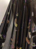150cm Width Super Lightweight Floral Petals Print Fabric Black