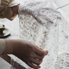 53 inches Width Vintage Geometrical Floral Embroidery Lace Fabric by The Yard