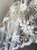 130cm Width x 95cm Premium 3D Floral Embroidery  Wedding Bridal Lace Fabric