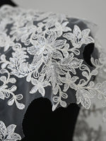 2 Yards x 25cm Width Floral Embroidery Bride Wedding Veil Lace Trim