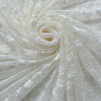 130cm Width Vine flower embroidered tulle lace fabric