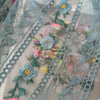 130cm Width Colorful Floral Embroidery Strip Pattern Haute Couture Lace Fabric by The Yard