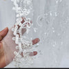 130cm Width x 95cm Length Vine Tree Leaf and Floral Embroidery Lace Fabric