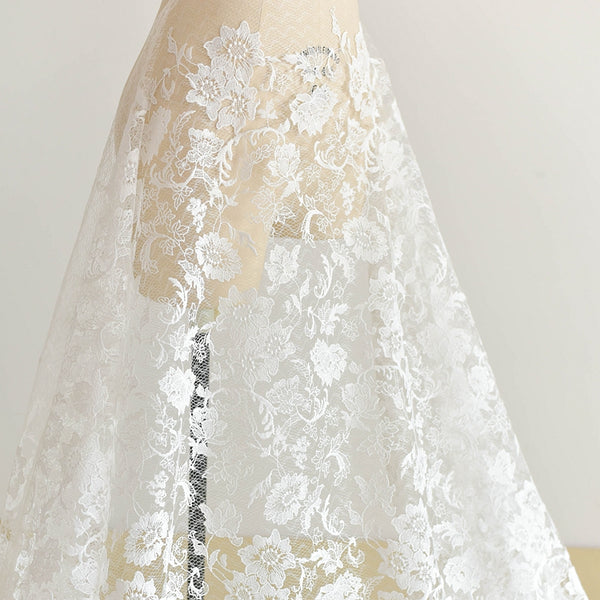 130cm Width x 95cm Length Premium Vine Floral Wedding Bridal Lace Fabric