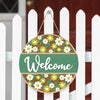 Rustic Daisy “Welcome” Sign - 22cm x 22cm Handmade Wooden Hanging Wall Decor for Door, Porch, Farmhouse Entryway
