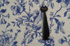 144cm Width x 95cm Length Retro Blue Botanical Branch Floral Jacquard Fabric