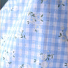 150cm Width Branch Flower Print on Plaid Cotton Blend fabric