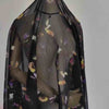 150cm Width Super Lightweight Floral Petals Print Fabric Black