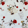 110cm Width x 95cm Length Retro Rose Floral Print Cotton Fabric