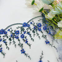 23cm Width x 3 Yards Length Vivid Floral Embroidery Lace Fabric Trim