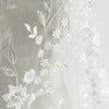130cm Width x 95cm Length Botanical Vine and Branch Floral Embroidery Wedding Lace Fabric
