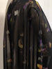 150cm Width Super Lightweight Floral Petals Print Fabric Black