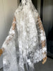 130cm Width x 95cm Premium 3D Floral Embroidery  Wedding Bridal Lace Fabric