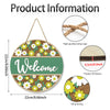 Rustic Daisy “Welcome” Sign - 22cm x 22cm Handmade Wooden Hanging Wall Decor for Door, Porch, Farmhouse Entryway