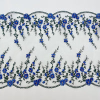 23cm Width x 3 Yards Length Vivid Floral Embroidery Lace Fabric Trim