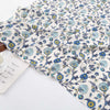 145cm Width x 95cm Length  Blue Vine Branch Floral Print Cotton  Fabric (clothing version)