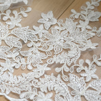 2 Yards x 25cm Width Floral Embroidery Bride Wedding Veil Lace Trim