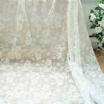 150cm Width Grid Floral Embroidery Lace Fabric