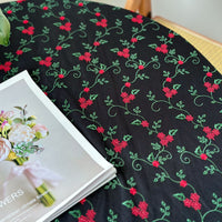 幅 130cm、全幅つる花刺繍チュールレース生地