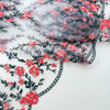 23cm Width x 3 Yards Length Vivid Floral Embroidery Lace Fabric Trim