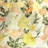 130cm Width x 95cm Length Vivid Colorful Yellow Flower Embroidery Lace Fabric