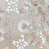 130cm Width x 95cm Length Premium  Sequined Floral Embroidery Wedding Bridal Lace Fabric
