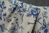 144cm Width x 95cm Length Retro Blue Botanical Branch Floral Jacquard Fabric